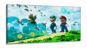 Quadro Decorativos Mario com em Tecido Canvas 130x60