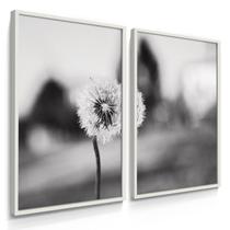 Quadro Dente de Leão Preto e Branco 55X40 Com Moldura Quadro Dente de Leão Preto e Branco 55X40 Com Moldura