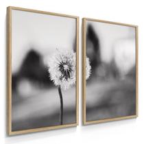 Quadro Dente de Leão Preto e Branco 55X40 Com Moldura Quadro Dente de Leão Preto e Branco 55X40 Com Moldura