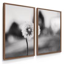 Quadro Dente de Leão Preto e Branco 55X40 Com Moldura Quadro Dente de Leão Preto e Branco 55X40 Com Moldura