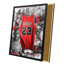 Quadro Desenho Camisa 23 Michael J. Bulls Moldura e Vidro