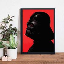 Quadro Desenho Darth Vader Perfil 24X18Cm - Com Vidro