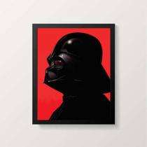 Quadro Desenho Darth Vader Perfil 24x18cm - com vidro