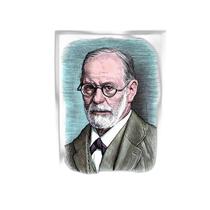 Quadro Desenho Freud 45X34Cm - Com Vidro
