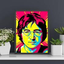 Quadro Desenho John Lennon Pop Art 24X18Cm - Com Vidro