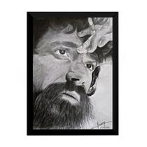 Quadro Desenho Lapis Arte Raul Seixas 42x29 Cm Moldura Preta