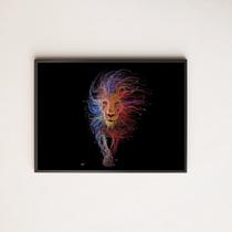 Quadro Desenho Leão Andando 33x24cm - com vidro Quadro Desenho Leão Andando 33x24cm - com vidro