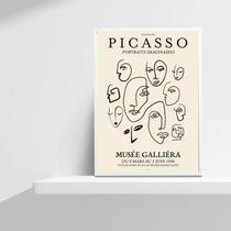 Quadro Desenho Minimalista FacesPicasso 45x34cm Quadro Desenho Minimalista FacesPicasso 45x34cm