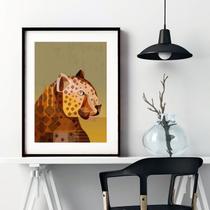 Quadro Desenho Onça Estampada - 60x48cm
