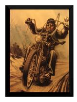 Quadro Desenho Poster Retro Motoclube David Mann 42x29cm