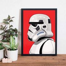 Quadro Desenho Stormtrooper Perfil 24X18Cm - Com Vidro