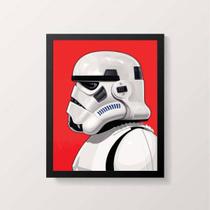 Quadro Desenho Stormtrooper Perfil 24x18cm - com vidro