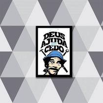 Quadro Deus Ajuda Quem Cedo Madruga 24x18cm - com vidro