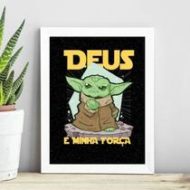 Quadro Deus É A Minha Força 24x18cm - com vidro