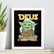 Quadro Deus É A Minha Força 33X24Cm - Com Vidro