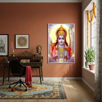 Quadro Deus Hindu Rama A Sétima Encarnação Vixnu - 70x50cm