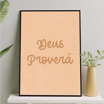 Quadro Deus Proverá 33X24Cm - Com Vidro Preta