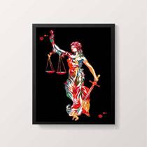 Quadro Deusa da Justiça 24x18cm - com vidro Quadro Deusa da Justiça 24x18cm - com vidro