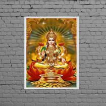 Quadro Deusa Da Riqueza Lakshmi 24x18cm - com vidro