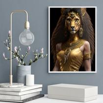 Quadro Deusa Egípcia Sekhmet 45x34cm - com vidro