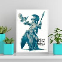 Quadro Deusa Grega Athena 33X24Cm Branca