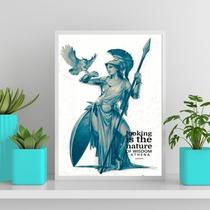 Quadro Deusa Grega Athena 33X24Cm - Com Vidro Branca