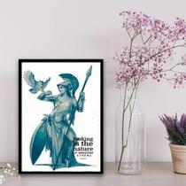 Quadro Deusa Grega Athena 45X34Cm Preta