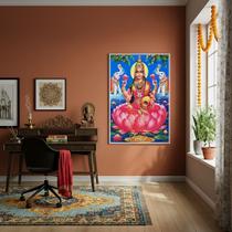 Quadro Deusa Hindu Lakshmi - Deusa da Riqueza - 70x50cm Quadro Deusa Hindu Lakshmi - Deusa da Riqueza - 70x50cm