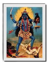 Quadro Deusa Kali Indiana Arte Hinduísmo Moldura Branca Quadro Deusa Kali Indiana Arte Hinduísmo Moldura Branca