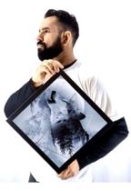 Quadro Diamante Lobo Uivando Ao Luar Arte Decoração