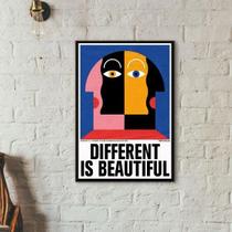 Quadro Different Is Beautiful 33X24Cm - Com Vidro