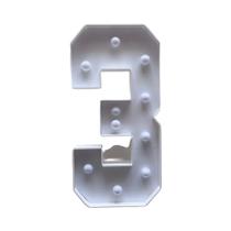 Quadro Digital De Luz Branca 73cm Com Números De Placa KT 0-9, Suporte Plug-In Para Decoração De