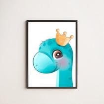 Quadro Dinossaurinho fofo Azul 24x18cm