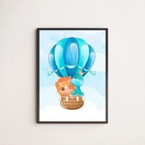 Quadro Dinossaurinhos No Balão 45x34cm - com vidro Quadro Dinossaurinhos No Balão 45x34cm - com vidro