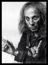 Quadro Dio Black Sabbath Desenho Rock Moldura 42x29cm Quadro Dio Black Sabbath Desenho Rock Moldura 42x29cm