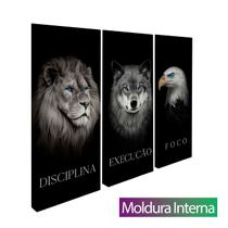Quadro Disciplina, Execução e Foco 3 Peças