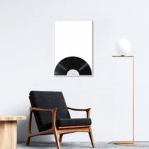 Quadro Disco de Vinil Branca 43x30 Filete Branco