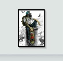 Quadro Distopia Fim do Mundo Sk8 com Moldura E Acetato Tamanho A3