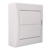 Quadro Distribuição 18 Disjuntores Sobrepor Caixa Disjuntor Branco Fumê Din Luz Elétrica Energia Quadro Distribuição 18 Disjuntores Sobrepor Caixa Disjuntor Branco Fumê Din Luz Elétrica Energia