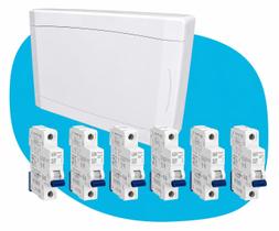 Quadro Distribuição 6 por 8 Sobrepor Ilumi Com 6 Disjuntor Weg