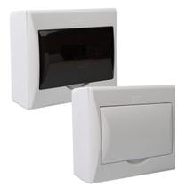 Quadro Distribuição 8 Disjuntores Sobrepor Caixa Disjuntor Branco Fumê Din Luz Elétrica Energia