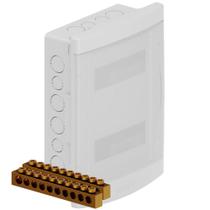 Quadro Distribuição Embutir Disjuntor 12/16 Barramento Neutro/Terra Branco Porta Transparente Tigre Quadro Distribuição Embutir Disjuntor 12/16 Barramento Neutro/Terra Branco Porta Transparente Tigre