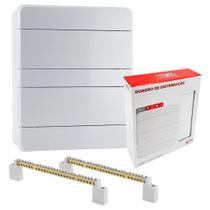 Quadro Distribuição Energia até 24 Disjuntores para Embutir + 2 Barramentos Terra e Neutro