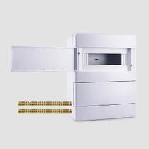 Quadro Distribuição para Embutir 24 Disjuntores Din com Barramento Neutro/Terra - Force Line
