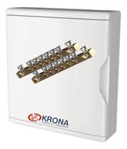 Quadro Distribuição PVC 18-24 Branco Tampa com Barramento Krona Quadro Distribuição PVC 18-24 Branco Tampa com Barramento Krona