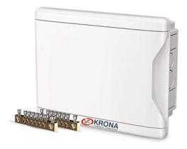 Quadro Distribuição PVC 9-12 Branco Tampa com Barramento KRONA Quadro Distribuição PVC 9-12 Branco Tampa com Barramento KRONA