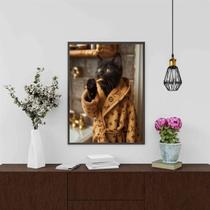 Quadro Divertido Banheiro Gato Rico 24X18Cm Quadro Divertido Banheiro Gato Rico 24X18Cm