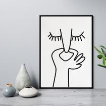 Quadro Divertido Banheiro Minimalista 45X34Cm - Com Vidro