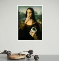 Quadro Divertido Banheiro - Monalisa Papel Higiênico 33x24cm - com vidro Quadro Divertido Banheiro - Monalisa Papel Higiênico 33x24cm - com vidro