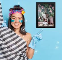 Quadro Divertido Banheiro - Zebrinha 45X34Cm - Com Vidro Quadro Divertido Banheiro - Zebrinha 45X34Cm - Com Vidro